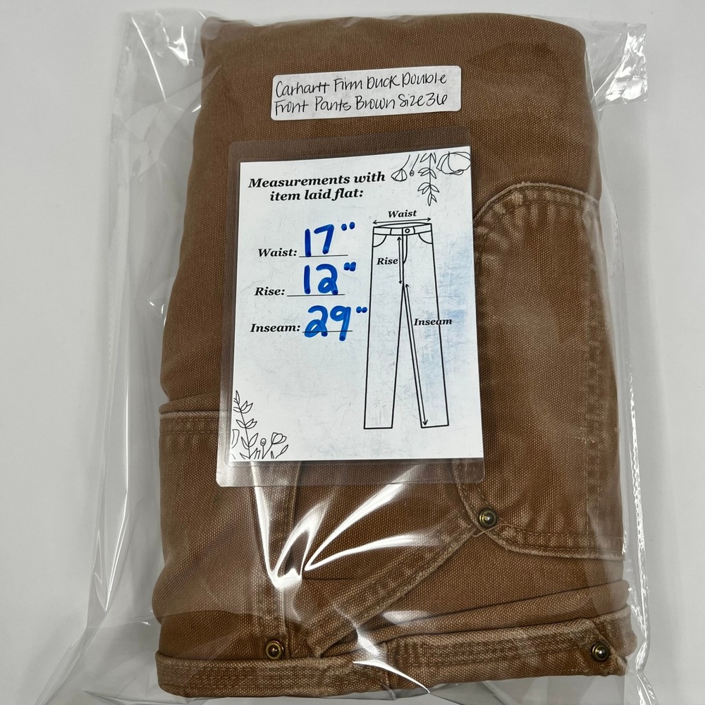 Carhartt B01 Double Front Duck Work Pants Brown 38(34)x30 Distressed Made in USA - Picture 12 of 12